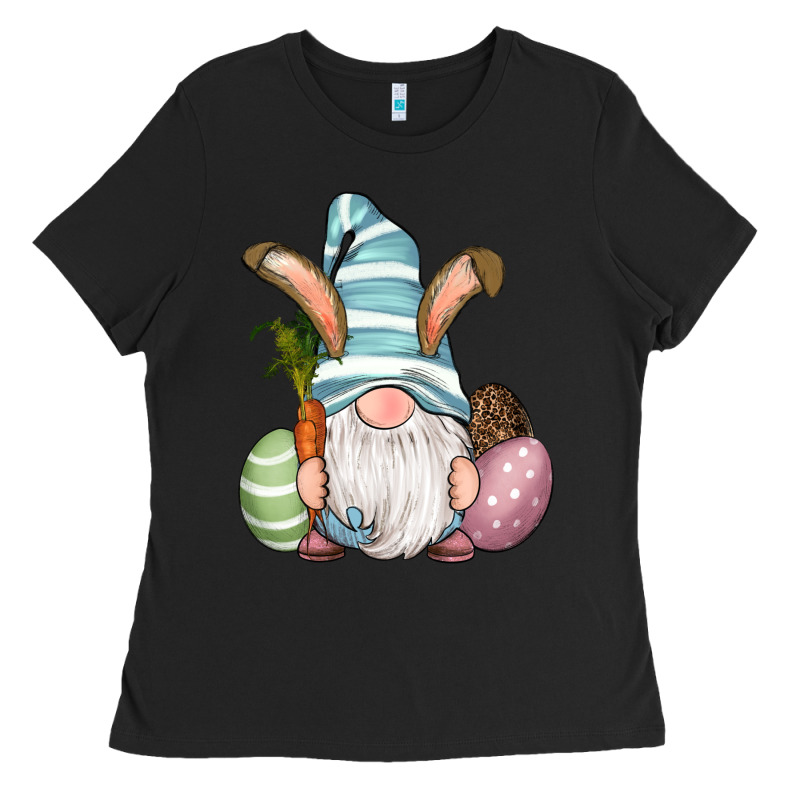 Easter Bunny Gnomes With Egg And Carrot Ladies Tee by RanaPortraitStore | Teevron