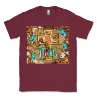 Burgundy faith cross Classic Tee - BarkalooDesign