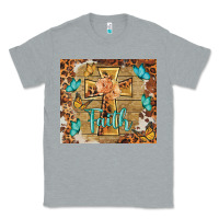 Heather Grey faith cross Classic Tee - BarkalooDesign