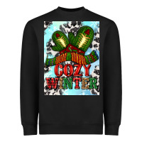 Black cozy winter with gloves and scarf Heavyweight Sweatshirt - AdoDesignShop