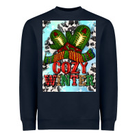Navy cozy winter with gloves and scarf Heavyweight Sweatshirt - AdoDesignShop