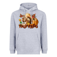 Heather Grey Fall Vibes Squirrel Heavyweight Hoodie - LillyAllenDesigns
