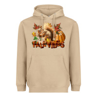 Mushroom Fall Vibes Squirrel Heavyweight Hoodie - LillyAllenDesigns