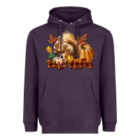Plum Fall Vibes Squirrel Heavyweight Hoodie - LillyAllenDesigns