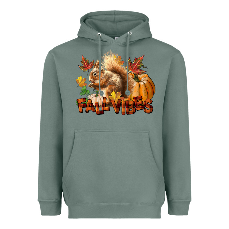 Fall Vibes Squirrel Heavyweight Hoodie by LillyAllenDesigns | Teevron