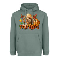 Sage Fall Vibes Squirrel Heavyweight Hoodie - LillyAllenDesigns