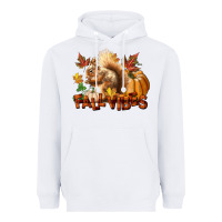 White Fall Vibes Squirrel Heavyweight Hoodie - LillyAllenDesigns