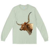 Matcha Texas Longhorn Cow Face Long Sleeve Tee - LillyAllenDesigns