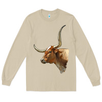 Mushroom Texas Longhorn Cow Face Long Sleeve Tee - LillyAllenDesigns