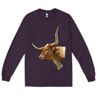Plum Texas Longhorn Cow Face Long Sleeve Tee - LillyAllenDesigns