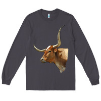 Smoke Texas Longhorn Cow Face Long Sleeve Tee - LillyAllenDesigns