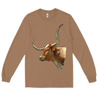 Toasted Coconut Texas Longhorn Cow Face Long Sleeve Tee - LillyAllenDesigns
