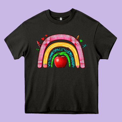 School Rainbow Heavy Core Tee Designed By Zillion Design Studio