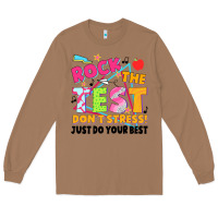 Toasted Coconut rock the test don't stress! just do your best Long Sleeve Tee - JahusDesignShop