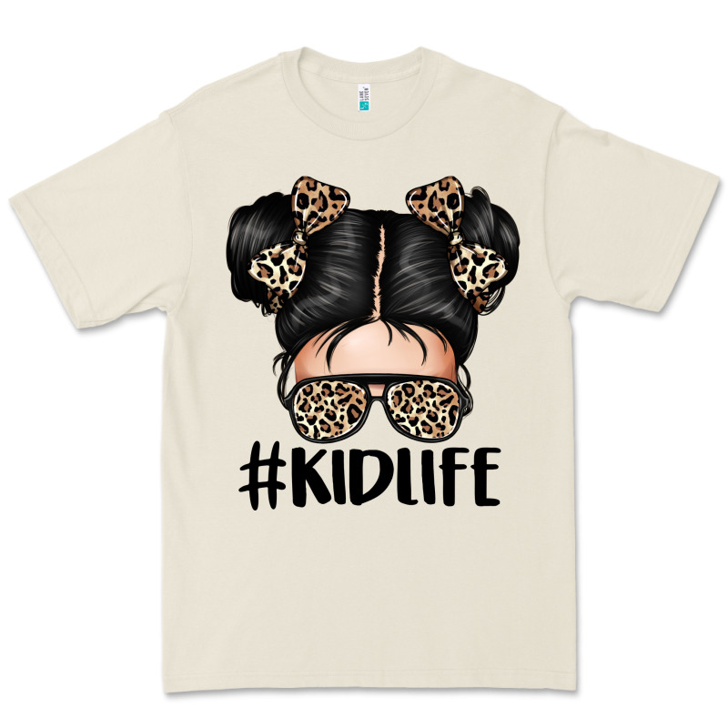 Kid Life Leopard Messy Bun Premium Tee by texasbilliewilder | Teevron