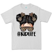 Dove Grey kid life leopard messy bun Premium Tee - texasbilliewilder