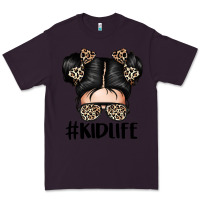 Plum kid life leopard messy bun Premium Tee - texasbilliewilder