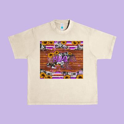 Mama Bear Sunflowers Purple Urban Heavy Tee Designed By Jasminsmagicworld