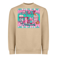Mushroom merry Christmas pink coffee Heavyweight Sweatshirt - Jasminsmagicworld