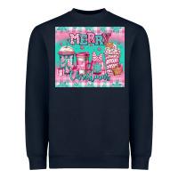 Navy merry Christmas pink coffee Heavyweight Sweatshirt - Jasminsmagicworld