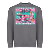 Merry Christmas Pink Coffee Heavyweight Sweatshirt | Teevron