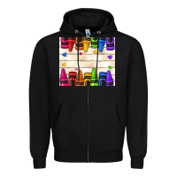Black custom teacher name crayons Zipper Hoodie - NancyCooperArtShop