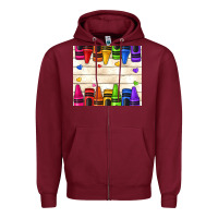 Burgundy custom teacher name crayons Zipper Hoodie - NancyCooperArtShop