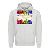 Dove Grey custom teacher name crayons Zipper Hoodie - NancyCooperArtShop
