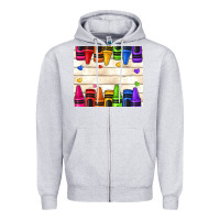 Heather Grey custom teacher name crayons Zipper Hoodie - NancyCooperArtShop
