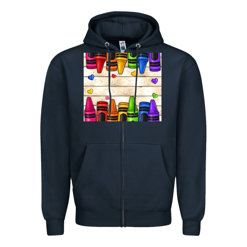 Custom Teacher Name Crayons Zipper Hoodie by NancyCooperArtShop | Teevron