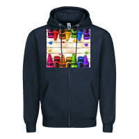 Navy custom teacher name crayons Zipper Hoodie - NancyCooperArtShop