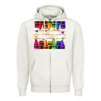 Oatmeal Heather custom teacher name crayons Zipper Hoodie - NancyCooperArtShop