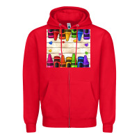 Red custom teacher name crayons Zipper Hoodie - NancyCooperArtShop