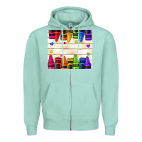 Seafoam custom teacher name crayons Zipper Hoodie - NancyCooperArtShop