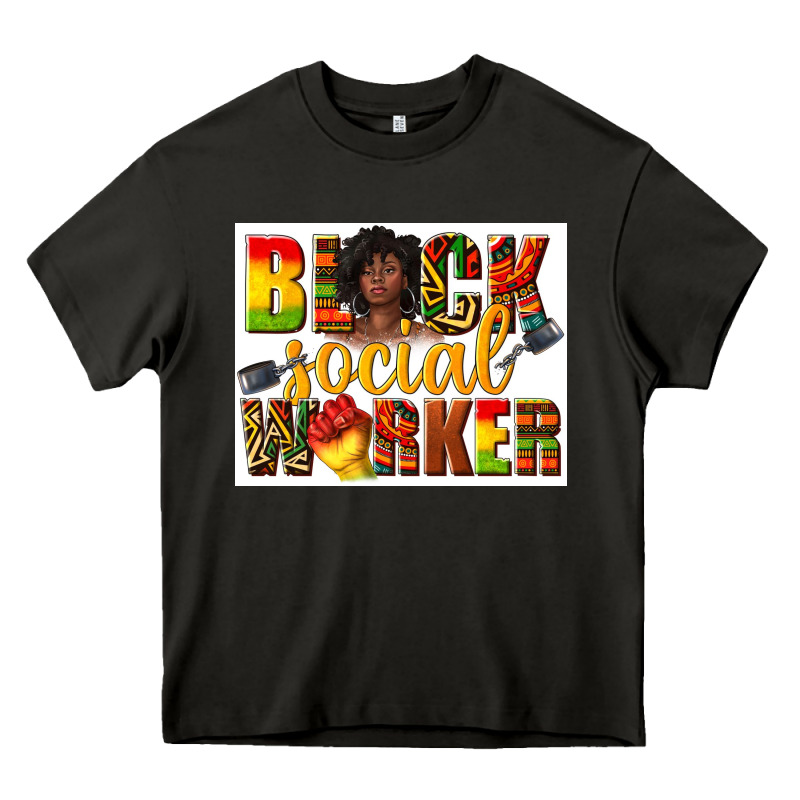 Black Social Worker Heavy Core Tee by texasbilliewilder | Teevron