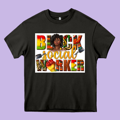 Black Social Worker Heavy Core Tee Designed By Texasbilliewilder