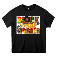 Black black social worker Heavy Core Tee - texasbilliewilder