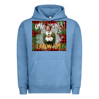 Pigment Pebble Blue omg santa i know him elf Urban Hoodie - CowGirlArtShop