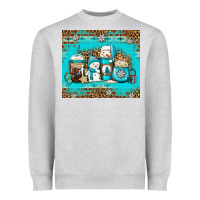 Heather Grey winter snowman coffee Heavyweight Sweatshirt - Jasminsmagicworld