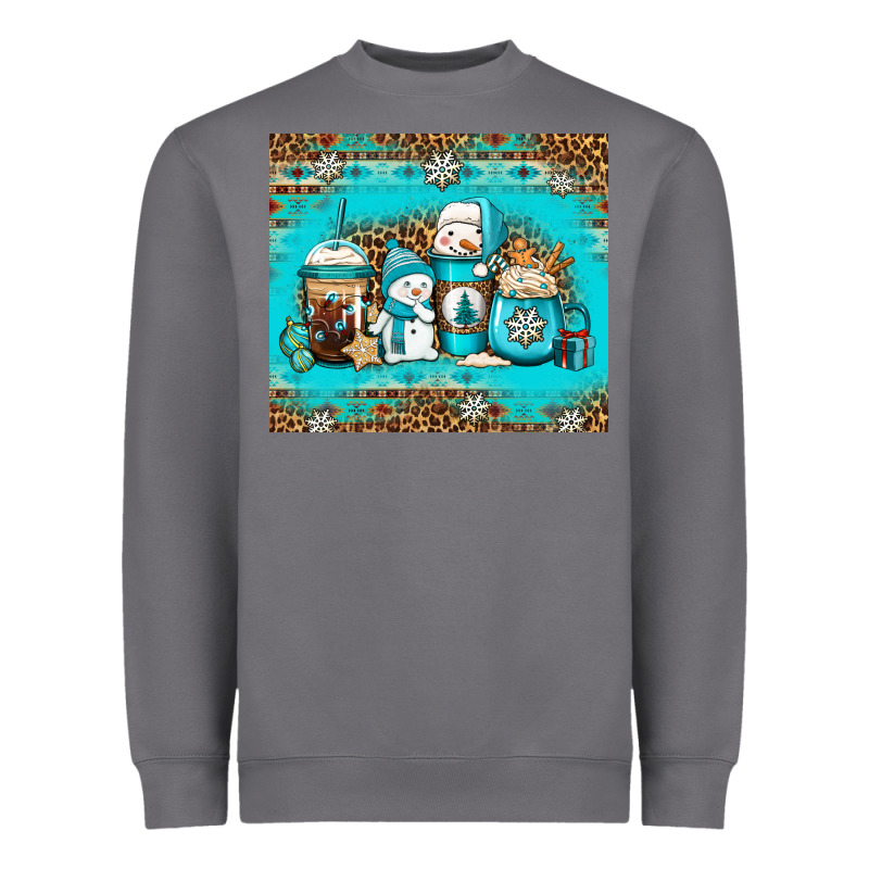Winter Snowman Coffee Heavyweight Sweatshirt by Jasminsmagicworld | Teevron