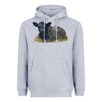 Heather Grey Black Angus Calf Illustrations Heavyweight Hoodie - LillyAllenDesigns