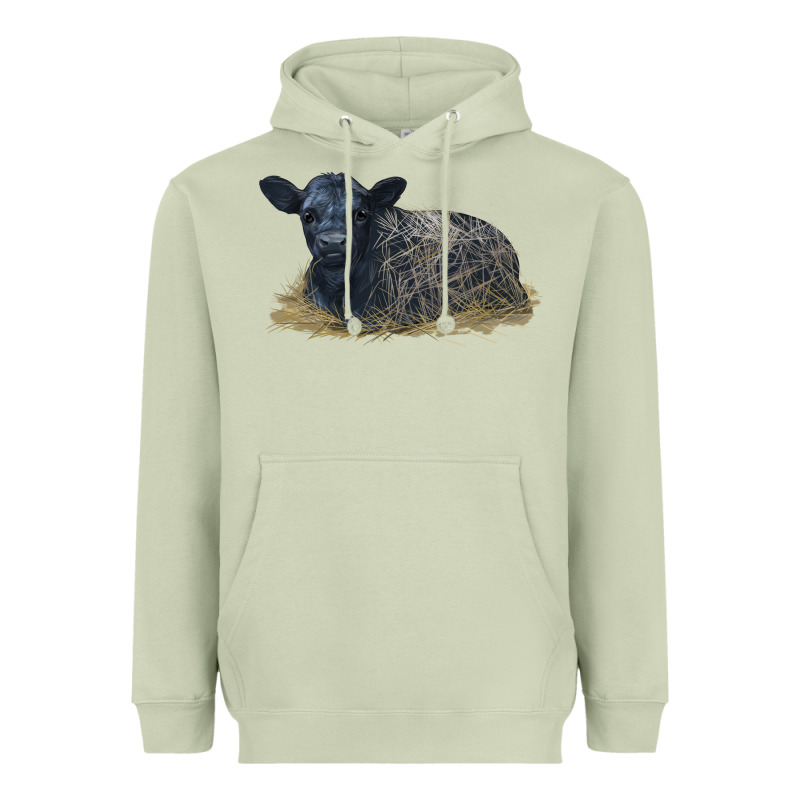 Black Angus Calf Illustrations Heavyweight Hoodie by LillyAllenDesigns | Teevron
