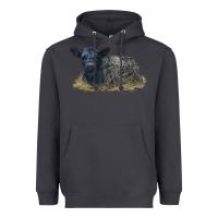 Smoke Black Angus Calf Illustrations Heavyweight Hoodie - LillyAllenDesigns