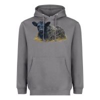 Storm Black Angus Calf Illustrations Heavyweight Hoodie - LillyAllenDesigns