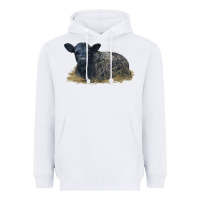 White Black Angus Calf Illustrations Heavyweight Hoodie - LillyAllenDesigns