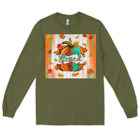 Army Green blessed pumpkin Long Sleeve Tee - NancyCooperArtShop