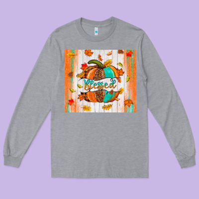Blessed Pumpkin Long Sleeve Tee Designed By Nancycooperartshop