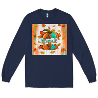 Navy blessed pumpkin Long Sleeve Tee - NancyCooperArtShop