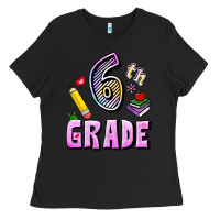 Black Sixth Grade Ladies Tee - RanaPortraitStore