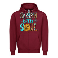 Burgundy sassy little soul Zipper Hoodie - NancyCooperArtShop